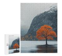 for Adults 500 PCS Jigsaw Puzzle Rainy Autumn Lake Scene Jigsaw Puzzles for Adults Staycation Kill Time Every Piece Is Unique - Great Gift for Gaming 500 PCS