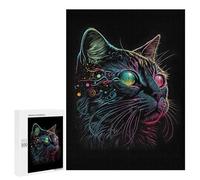 for Adults 500 PCS Jigsaw Puzzle Retro Abstract Cat Art Jigsaw for Adults Relaxing Games For Family Fun Challenging Game Gifts 500 PCS