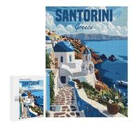 for Adults 500 PCS Jigsaw Puzzle Santorini Greece Jigsaw for Adults Relaxing Games For Family Fun Challenging Game Gifts 500 PCS