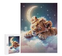 for Adults 500 PCS Jigsaw Puzzle Sleeping Lion Cub on Clouds Teenagers Puzzles Hands-on Game Home Decoration Challenging Game Gifts 500 PCS