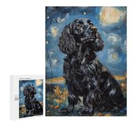 for Adults 500 PCS Jigsaw Puzzle Starry Night Cocker Spaniel Jigsaw Puzzles for Adults Staycation Kill Time Every Piece Is Unique - Great Gift for Gaming 500 PCS