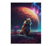 for Adults 500 PCS Jigsaw Puzzle Tiger on Mars Jigsaws for Adults Family Game Difficult Hard Challenging Game Gifts 500 PCS