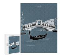 for Adults 500 PCS Jigsaw Puzzle Venice Bridge & Gondola Teenagers Puzzles Hands-on Game Home Decoration Challenging Game Gifts 500 PCS
