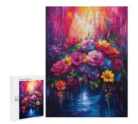 for Adults 500 PCS Jigsaw Puzzle Vibrant Floral Painting Puzzles for Adults Anti-Stress Toys Difficult Hard Fun Activities at Home 500 PCS