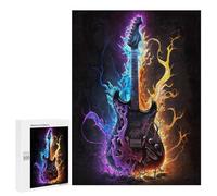 for Adults 500 PCS Jigsaw Puzzle Vibrant Lightning Guitar Teenagers Puzzles Hands-on Game Home Decoration Challenging Game Gifts 500 PCS