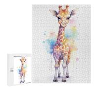 for Adults 500 PCS Jigsaw Puzzle Watercolor Baby Giraffe Puzzles for Adults Anti-Stress Toys Difficult Hard Fun Activities at Home 500 PCS