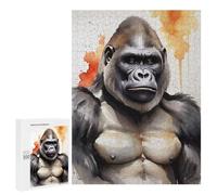 for Adults 500 PCS Jigsaw Puzzle Watercolor Painted Gorilla Puzzles for Adults Anti-Stress Toys Difficult Hard Fun Activities at Home 500 PCS
