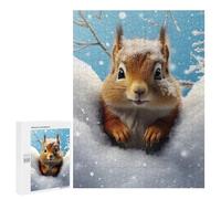 for Adults 500 PCS Jigsaw Puzzle Winter Wonderland Squirrel Puzzle for Adults Family Game Precision Cutting Fun Activities at Home 500 PCS
