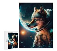 for Adults 500 PCS Jigsaw Puzzle Wolf Astronaut in Space -1 Adult Jigsaw Family Game Precision Cutting Unique Birthday And Xmas Gifts 500 PCS