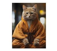 for Adults 500 PCS Jigsaw Puzzle Zen Cat Monk Jigsaws for Adults Family Game Difficult Hard Challenging Game Gifts 500 PCS