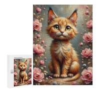 for Adults 500 PCS Puzzle A Scruffy, Wide-eyed Cartoon Cat with A Huge Shiny Black Nose And Messy Black-and-white Fu Jigsaw Puzzles for Adults But Fun And Humorous for Birthday, Chrismas for Is Ideal
