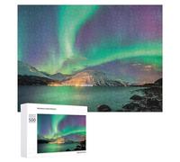 for Adults 500 PCS Puzzle Aurora Borealis Over Snow-Capped Mountains Adult Puzzles Hands-on Game Improve Memory Unique Gifts for Birthday And Christmas 500 PCS
