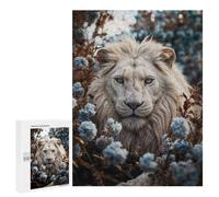 for Adults 500 PCS Puzzle Beautiful White Lion in Bloom Jigsaw Puzzles for Adults But Fun And Humorous for Birthday, Chrismas for Is Ideal As A Gift 500 PCS