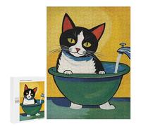 for Adults 500 PCS Puzzle Cat Bath Cute Poster Jigsaw Puzzles for Adults But Fun And Humorous for Birthday, Chrismas for Is Ideal As A Gift 500 PCS