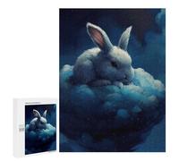 for Adults 500 PCS Puzzle Cloudy Bunny Night Adult Puzzles Hands-on Game Improve Memory Unique Gifts for Birthday And Christmas 500 PCS