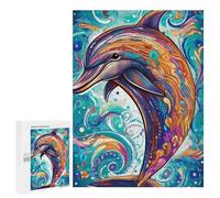 for Adults 500 PCS Puzzle Colorful Dolphin Artwork-1 Adult Puzzles Hands-on Game Improve Memory Unique Gifts for Birthday And Christmas 500 PCS