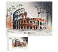 for Adults 500 PCS Puzzle Colosseum Illustration Jigsaw Relax Games Perfect Decoration Unique Gifts for Birthday And Christmas 500 PCS