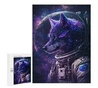 for Adults 500 PCS Puzzle Cosmic Wolf Astronaut Art Print Jigsaw Puzzles for Adults But Fun And Humorous for Birthday, Chrismas for Is Ideal As A Gift 500 PCS