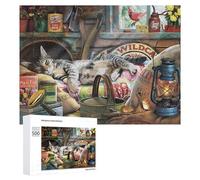 for Adults 500 PCS Puzzle Cozy Cat Nook with Vintage Finds Adult Puzzles Hands-on Game Improve Memory Unique Gifts for Birthday And Christmas 500 PCS