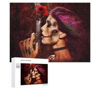 for Adults 500 PCS Puzzle Dark Rose A Gothic Artwork Adult Puzzles Hands-on Game Improve Memory Unique Gifts for Birthday And Christmas 500 PCS