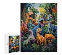 for Adults 500 PCS Puzzle Dinosaur Paradise A Colorful Jungle Scene Adult Puzzles Hands-on Game Improve Memory Unique Gifts for Birthday And Christmas 500 PCS