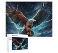 for Adults 500 PCS Puzzle Eagle Soaring Through Starry Sky Adult Puzzles Hands-on Game Improve Memory Unique Gifts for Birthday And Christmas 500 PCS