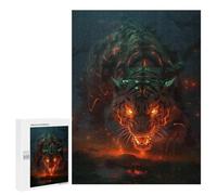 for Adults 500 PCS Puzzle Fiery Tiger in Dark Forest Jigsaw Puzzles for Adults But Fun And Humorous for Birthday, Chrismas for Is Ideal As A Gift 500 PCS