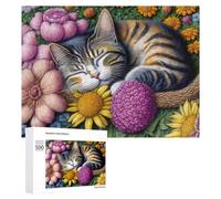 for Adults 500 PCS Puzzle Floral Dreams Cat Nap Adult Puzzles Hands-on Game Improve Memory Unique Gifts for Birthday And Christmas 500 PCS