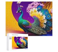 for Adults 500 PCS Puzzle Floral Peacock Art Print Adult Puzzles Hands-on Game Improve Memory Unique Gifts for Birthday And Christmas 500 PCS