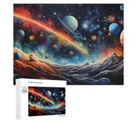 for Adults 500 PCS Puzzle Galactic Landscape Planets And Stars Adult Puzzles Hands-on Game Improve Memory Unique Gifts for Birthday And Christmas 500 PCS
