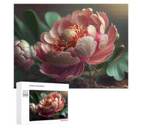 for Adults 500 PCS Puzzle Glowing Peony Bloom-2 Adult Puzzles Hands-on Game Improve Memory Unique Gifts for Birthday And Christmas 500 PCS