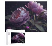for Adults 500 PCS Puzzle Glowing Peony Flowers-2 Adult Puzzles Hands-on Game Improve Memory Unique Gifts for Birthday And Christmas 500 PCS