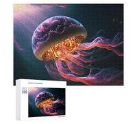 for Adults 500 PCS Puzzle Jellyfish in Cosmic Light Adult Puzzles Hands-on Game Improve Memory Unique Gifts for Birthday And Christmas 500 PCS