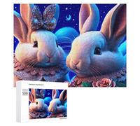 for Adults 500 PCS Puzzle Magical Bunny Couple Necklace Adult Puzzles Hands-on Game Improve Memory Unique Gifts for Birthday And Christmas 500 PCS