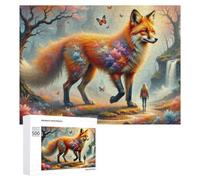 for Adults 500 PCS Puzzle Magical Fox Encounter in Fantasy Forest Adult Puzzles Hands-on Game Improve Memory Unique Gifts for Birthday And Christmas 500 PCS