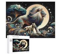 for Adults 500 PCS Puzzle Magical Lion Moon Artwork Adult Puzzles Hands-on Game Improve Memory Unique Gifts for Birthday And Christmas 500 PCS