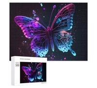 for Adults 500 PCS Puzzle Neon Butterfly Artwork -2 Adult Puzzles Hands-on Game Improve Memory Unique Gifts for Birthday And Christmas 500 PCS