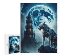 for Adults 500 PCS Puzzle Night Moon Tiger Castle Adult Puzzles Hands-on Game Improve Memory Unique Gifts for Birthday And Christmas 500 PCS
