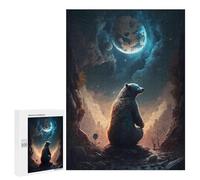 for Adults 500 PCS Puzzle Night Sky Bear Gazing Adult Puzzles Hands-on Game Improve Memory Unique Gifts for Birthday And Christmas 500 PCS