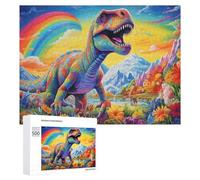 for Adults 500 PCS Puzzle Rainbow Dinosaur Paradise Adult Puzzles Hands-on Game Improve Memory Unique Gifts for Birthday And Christmas 500 PCS