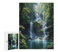 for Adults 500 PCS Puzzle Serene Waterfall in Lush Forest Jigsaw Relax Games Perfect Decoration Unique Gifts for Birthday And Christmas 500 PCS