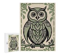 for Adults 500 PCS Puzzle Stylized Owl Illustration with Floral Frame Jigsaw Puzzles for Adults But Fun And Humorous for Birthday, Chrismas for Is Ideal As A Gift 500 PCS