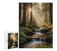 for Adults 500 PCS Puzzle Sunlit Forest Stream Jigsaw Relax Games Perfect Decoration Unique Gifts for Birthday And Christmas 500 PCS