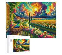 for Adults 500 PCS Puzzle Sunset Serenity with Sunflowers Adult Puzzles Hands-on Game Improve Memory Unique Gifts for Birthday And Christmas 500 PCS