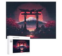for Adults 500 PCS Puzzle Torii Gate And Mount Fuji at Sunset -1 Adult Puzzles Hands-on Game Improve Memory Unique Gifts for Birthday And Christmas 500 PCS