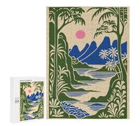 for Adults 500 PCS Puzzle Tropical Landscape with Pink Sun Jigsaw Puzzles for Adults But Fun And Humorous for Birthday, Chrismas for Is Ideal As A Gift 500 PCS