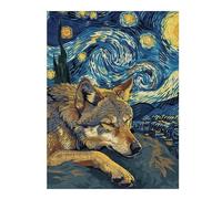 for Adults 500 PCS Puzzle Wolf Dreams Under Starry Night Sky Jigsaw for Adults Fun Games Hand Speed Race Unique Gifts for Birthday And Christmas 500 PCS
