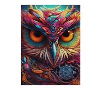 for Adults 52x38cm/1000pcs Jigsaw Puzzle Colorful Abstract Owl Art-19 Jigsaw for Adults Brain Teaser Game Presents for Women Fun at Home Activities, 52x38cm/1000pcs