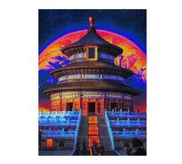 for Adults 52x38cm/1000pcs Jigsaw Puzzle Colorful Temple Against Celestial Background Jigsaws for Adults Anti-Stress Toys Stress Reliever Challenging Game Gifts 52x38cm/1000pcs