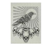 for Adults 52x38cm/1000pcs Jigsaw Puzzle Crow with Skull Head Jigsaw for Adults Toy Wall Decor Perfect Decoration Unique Birthday And Xmas Gifts 52x38cm/1000pcs